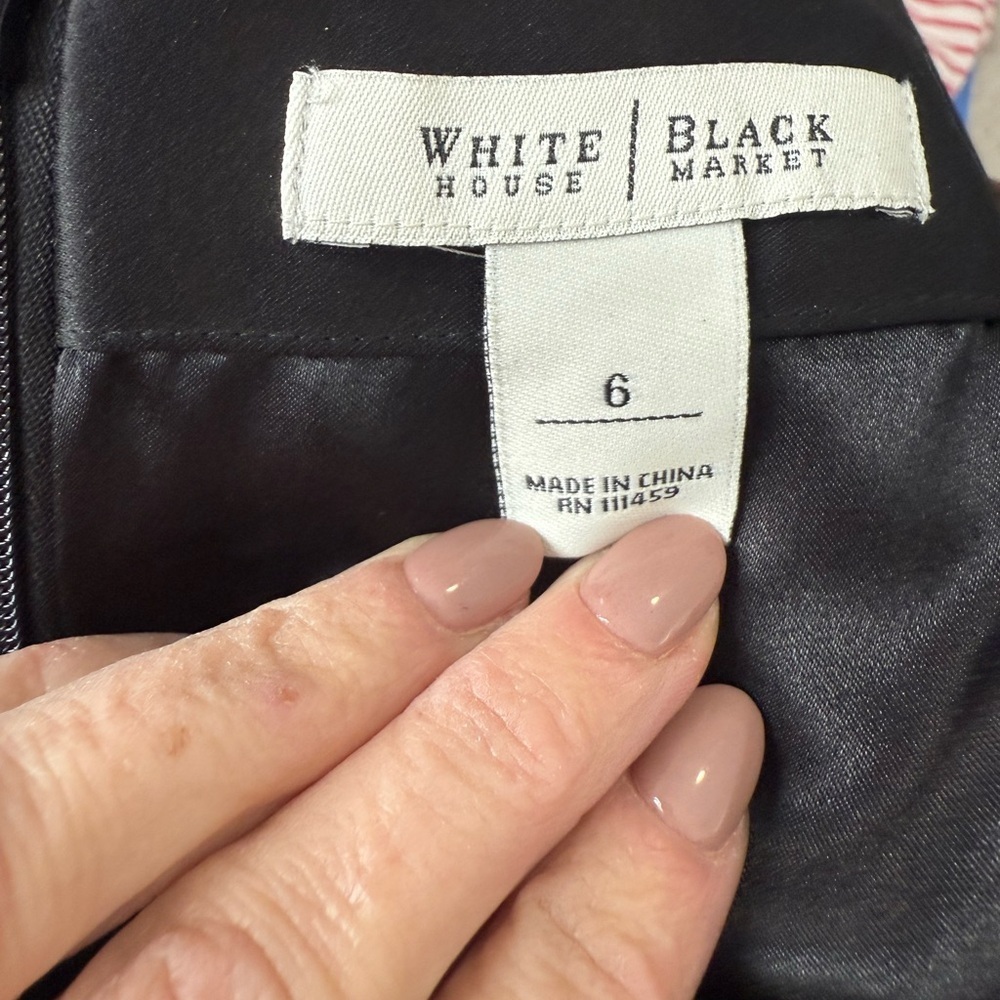 White House Black Market Black Skirt with Beaded Hem - Picture 6 of 7